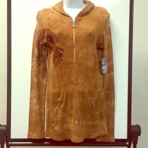 Honey-Wheat Half-zip Thermal Hoodie